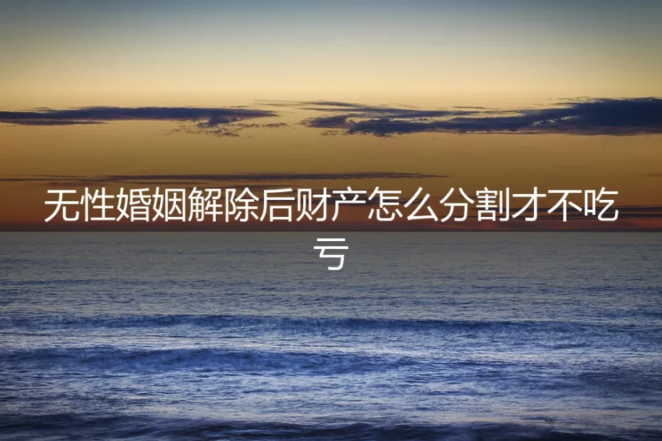 无性婚姻解除后财产怎么分割才不吃亏？保姆级实操避坑指南