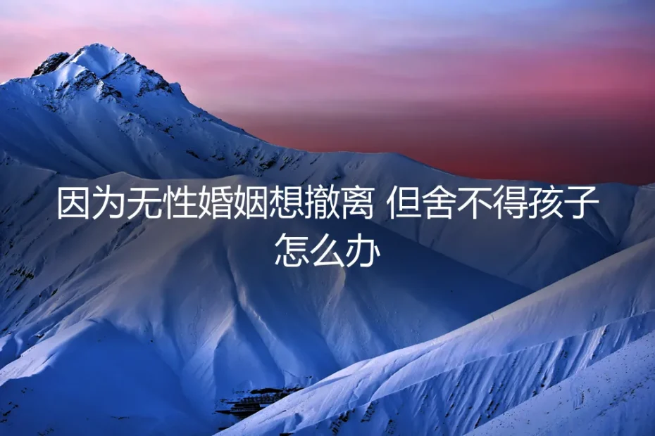 无性婚姻想撤离却舍不得孩子:一场关于责任与自我的深度拷问