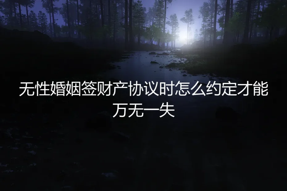 无性婚姻财产协议保姆级避坑指南：如何约定才能万无一失？