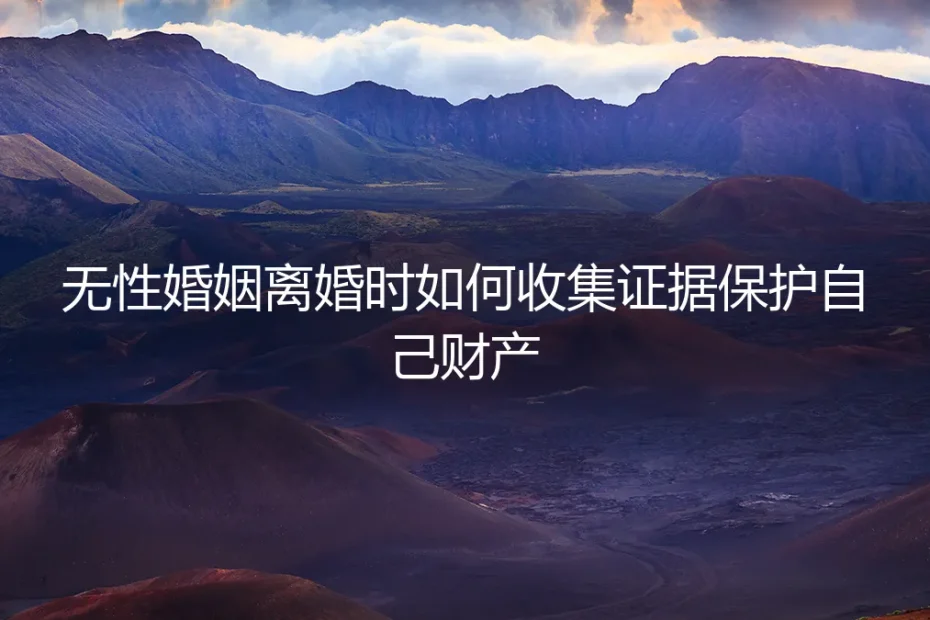 无性婚姻破裂时，如何系统收集证据以保护个人财产？一份保姆级实操指南