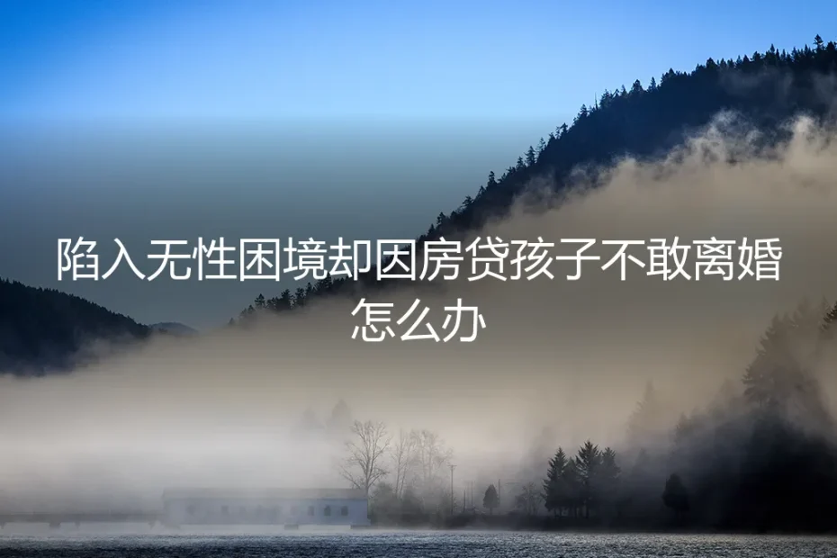 无性婚姻困局:因房贷孩子不敢离婚,如何破局与自处?