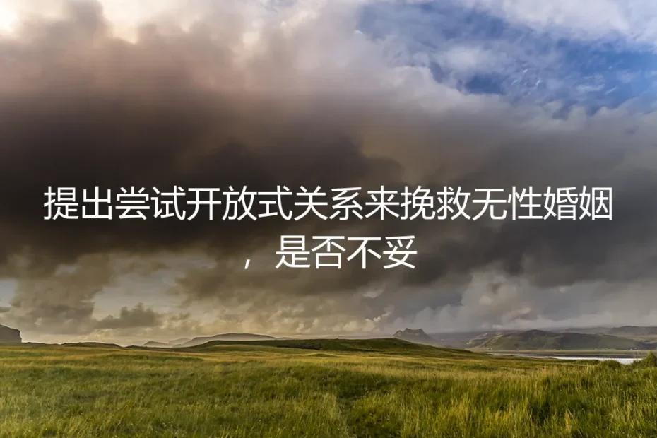 无性婚姻中，提出“开放式关系”是解药还是毒药？一份风险前置的深度剖析