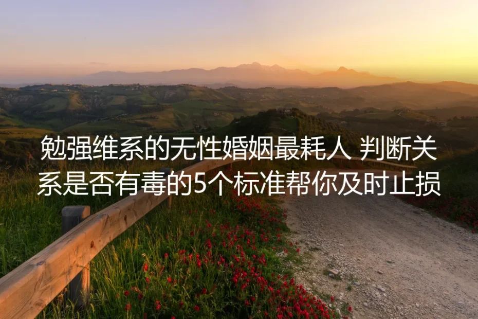 勉强维系的无性婚姻最耗人：有毒关系判定与止损保姆级实操指南