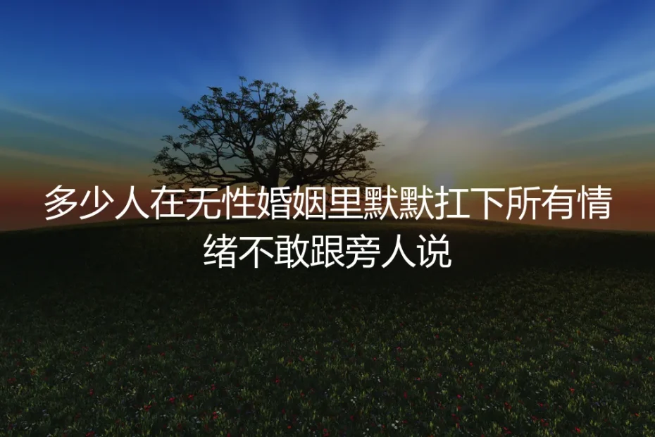 多少人在无性婚姻里,默默扛下不敢说出口的情绪