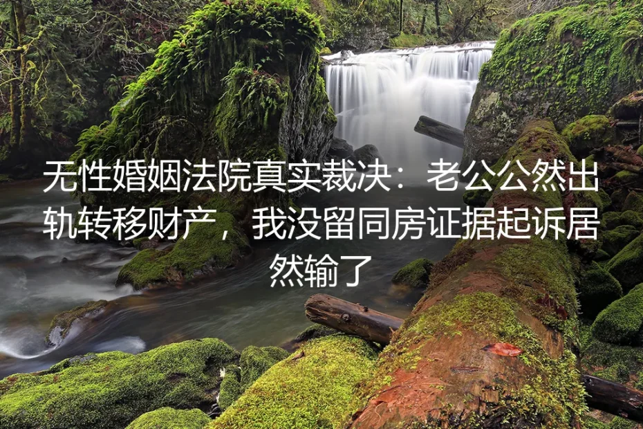 无性婚姻法院真实裁决：没留同房证据遭遇出轨转移财产，她为什么输了官司？