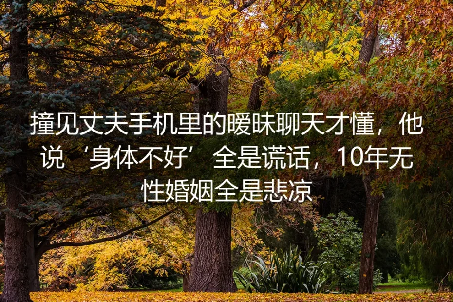 撞见丈夫手机里的暧昧聊天才懂：他说了10年的“身体不好”，全是无性婚姻里最凉的谎话