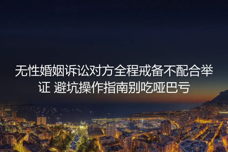无性婚姻诉讼对方全程戒备不配合举证？保姆级避坑操作指南别吃哑巴亏