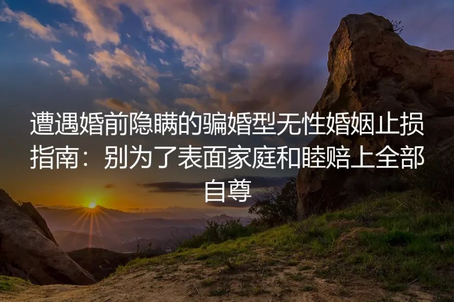 遭遇婚前隐瞒的骗婚型无性婚姻止损指南：别为了表面家庭和睦赔上全部自尊