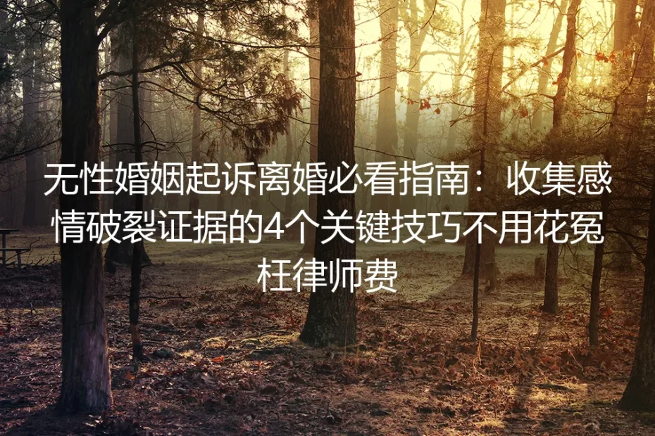 无性婚姻起诉离婚必看指南：收集感情破裂证据的4个关键技巧，不用花冤枉律师费