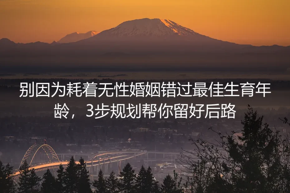 无性婚姻保姆级实操指南：别因为耗着错过最佳生育年龄，3步规划帮你留好后路