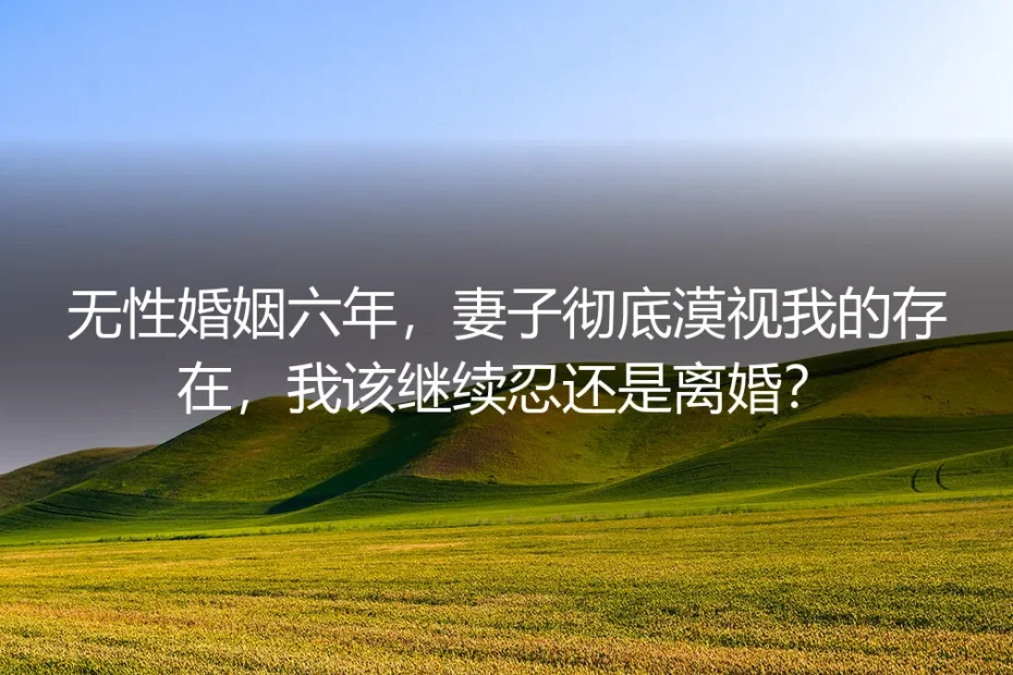 无性婚姻六年,妻子彻底漠视我的存在,我该继续忍还是离婚?