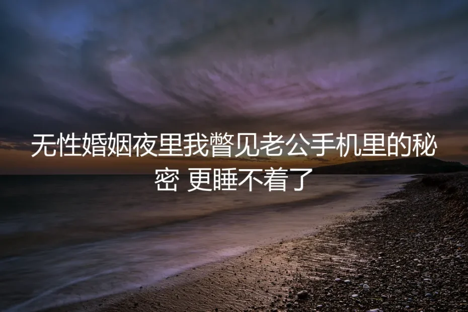 无性婚姻夜里我瞥见老公手机里的秘密 更睡不着了