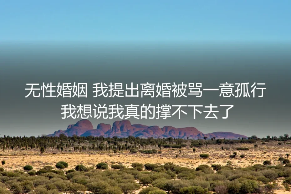 无性婚姻里我提出离婚被骂一意孤行：不是不爱，是撑不下去了