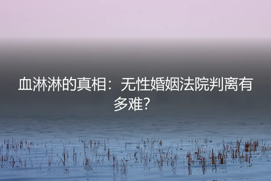 血淋淋的真相:无性婚姻法院判离到底有多难?保姆级实操避坑指南