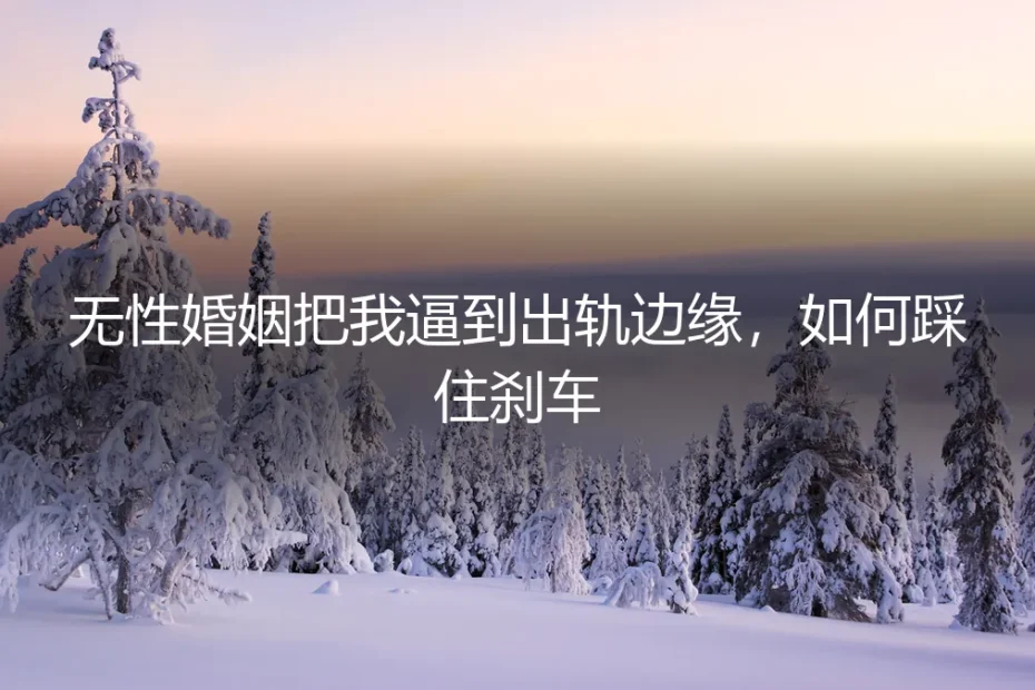 无性婚姻把我逼到出轨边缘，如何踩住刹车——保姆级实操指南